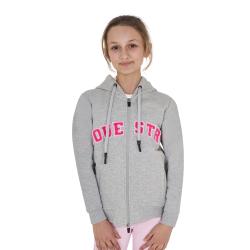 Felpa Bambini Con Cappuccio Zip E Scritta Effetto Spugna