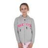 Felpa Bambini Con Cappuccio Zip E Scritta Effetto Spugna