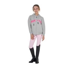 Felpa Bambini Con Cappuccio Zip E Scritta Effetto Spugna