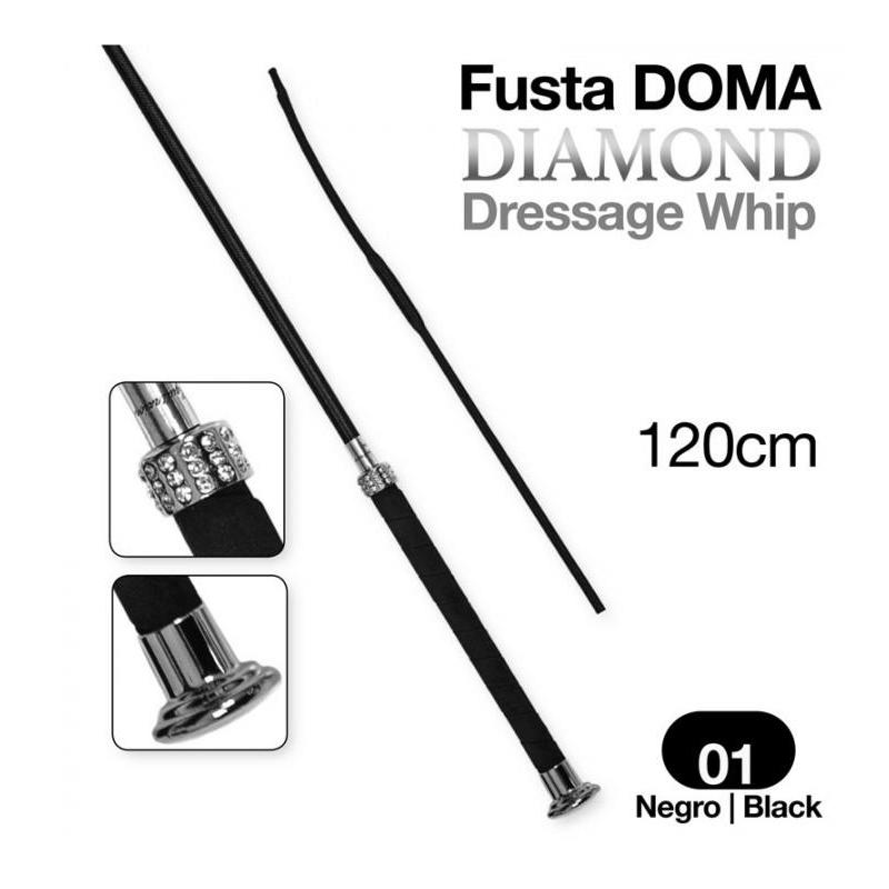  Fusta Doma Diamond Dressage Whip 120cm Negro