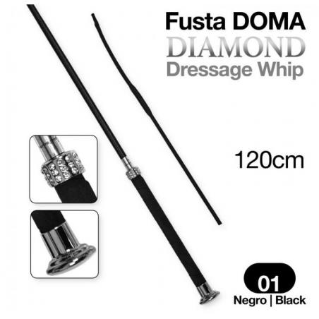  Fusta Doma Diamond Dressage Whip 120cm Negro