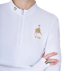 Women's Long-Sleeved Competition Polo Shirt Equestro X Fise