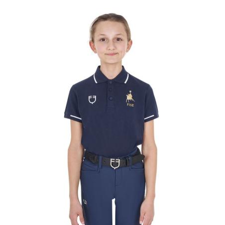Polo Unisex Bambini In Tessuto Tecnico Equestro X Fise