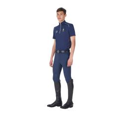 Polo Uomo Da Allenamento Zip Tricolore Equestro X Fise