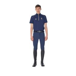 Polo Uomo Da Allenamento Zip Tricolore Equestro X Fise