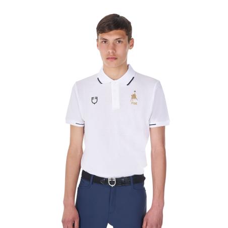 Polo Uomo Da Allenamento Tre Bottoni Equestro X Fise