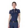 Polo Donna Da Allenamento Zip Tricolore Equestro X Fise