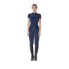 Polo Donna Da Allenamento Zip Tricolore Equestro X Fise