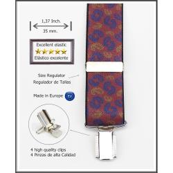 Tirantes De Vestir Burdeos Hombre 3725/35-02 Burd