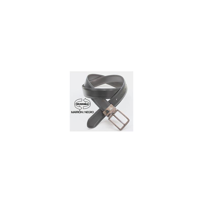 Cinturón De Vestir Hombre 1194/35 Reversible Piel