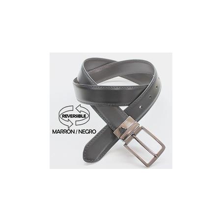 Cinturón De Vestir Hombre 1194/35 Reversible Piel