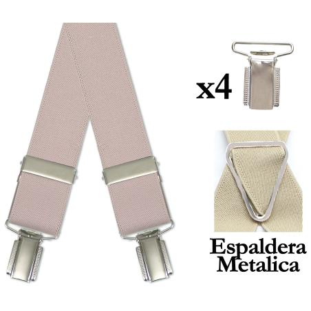 Tirantes De Vestir Lisos Hombre 5015/35 (4 Pinzas Superior)