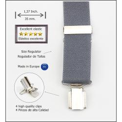 Tirantes De Vestir Lisos Hombre 5015/35 (4 Pinzas Superior)