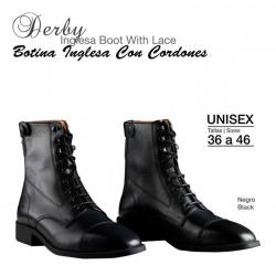  Botina Inglesa Derby Cordones Negro