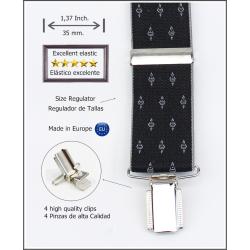 Tirantes De Vestir Negro Hombre 3911/35 10 Ne