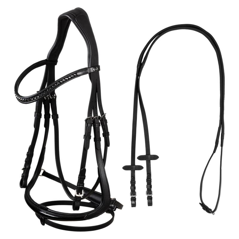 Set Di 4 Fasce In Pile Per Dressage - Morbide E Assorbenti - Colori: Nero E Blu (2 Di Ciascuno)