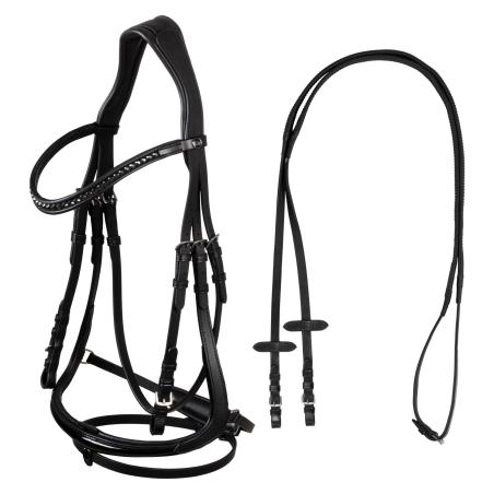 Testiera Dressage Modello Hemelite Con Redini In Gomma