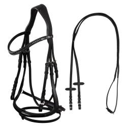 Testiera Dressage Modello Hemelite Con Redini In Gomma