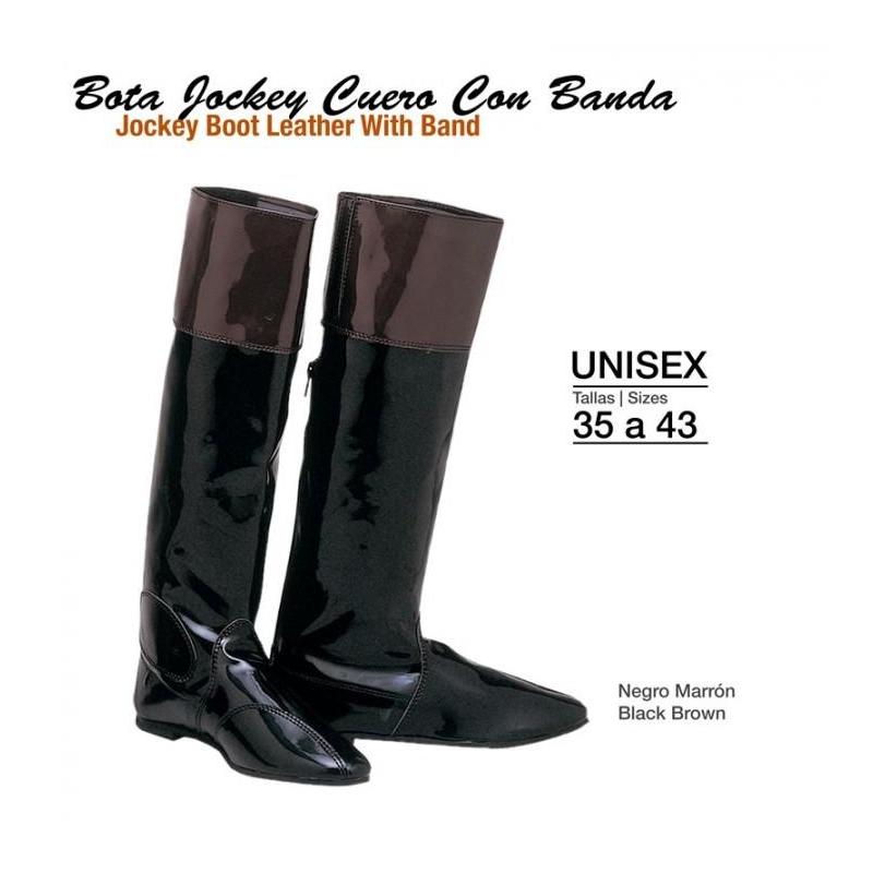  Bota Jockey Cuero Con Banda