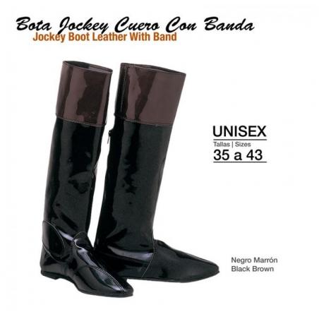  Bota Jockey Cuero Con Banda