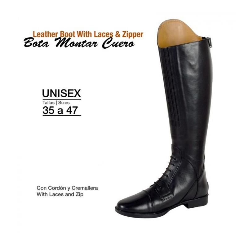  Bota Montar Cordón & Cremallera Efl162 Negro