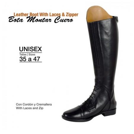  Bota Montar Cordón & Cremallera Efl162 Negro