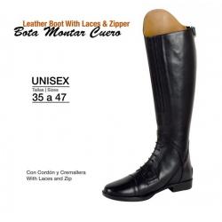  Bota Montar Cordón & Cremallera Efl162 Negro