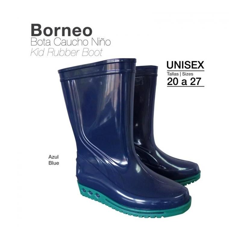  Bota Caucho Niño Borneo Azul