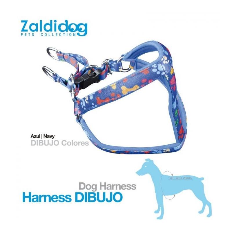 Perro Harness Dibujo Colores 30-40cm X 20mm Azul