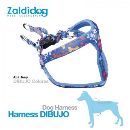  Perro Harness Dibujo Colores 30-40cm X 20mm Azul