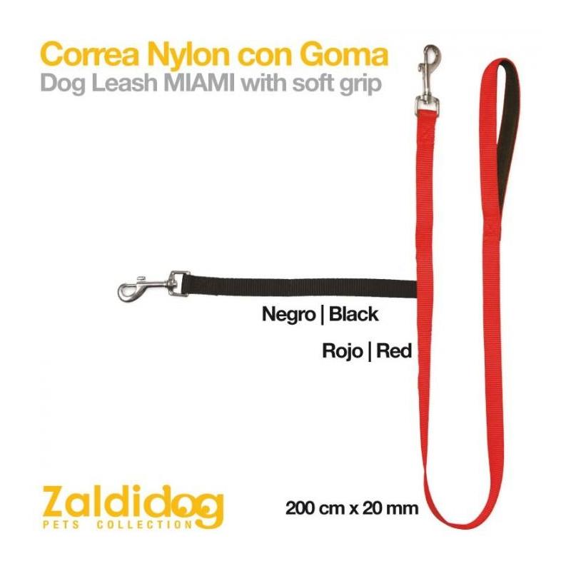  Perro Correa Nylon Con Goma 1m X 20mm