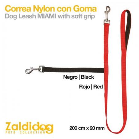  Perro Correa Nylon Con Goma 1m X 20mm