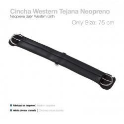  Cincha Western Tejana Neopreno Negro 75cm