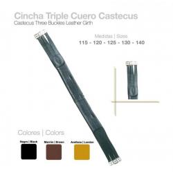  Cincha Triple Cuero Castecus