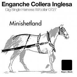  Enganche Collera Inglesa Cuero Minishetland Negro