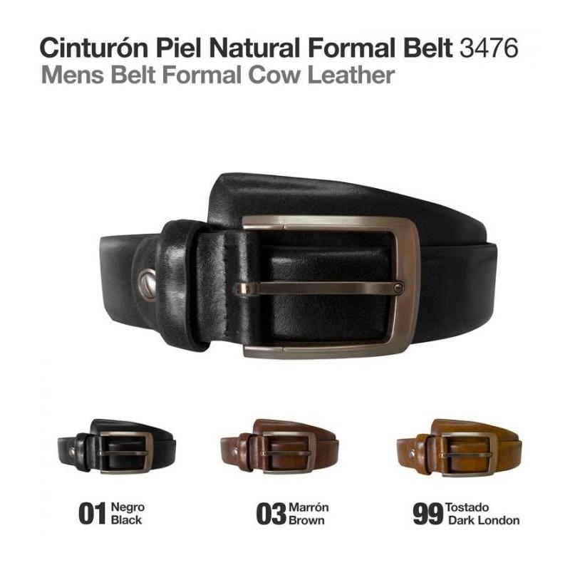  Cinturón Piel Natural Formal Belt 3476