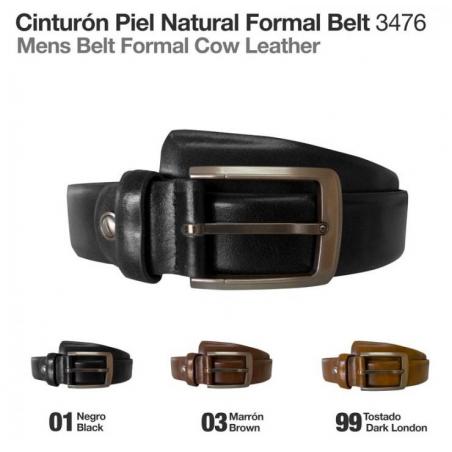  Cinturón Piel Natural Formal Belt 3476