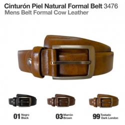  Cinturón Piel Natural Formal Belt 3476