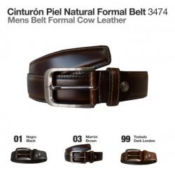  Cinturón Piel Natural Formal Belt 3474
