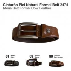  Cinturón Piel Natural Formal Belt 3474