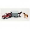 Juguete: Coche Jeep Con Van & Caballos 2195
