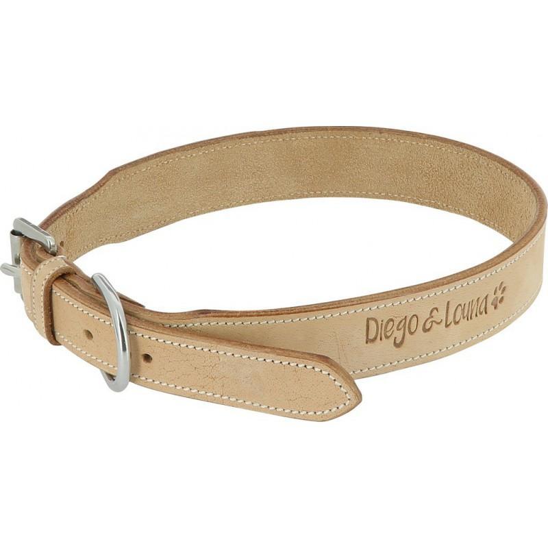DIEGO & LOUNA Collar Cuero Natural