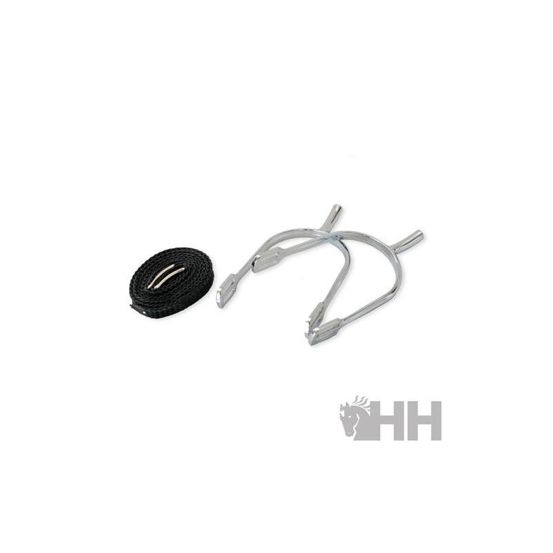  Espuela Inglesa Hh Hombre Punta Recta Cromada Sin Ruleta (par)