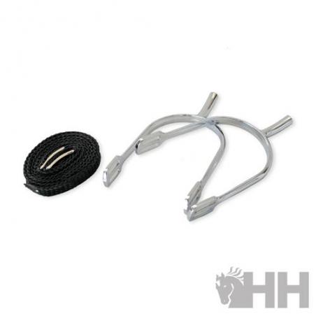  Espuela Inglesa Hh Hombre Punta Recta Cromada Sin Ruleta (par)