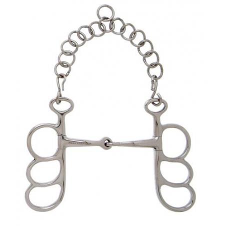  Bocado Sefton Barcelona 3 Anillas Con Embocadura Partida