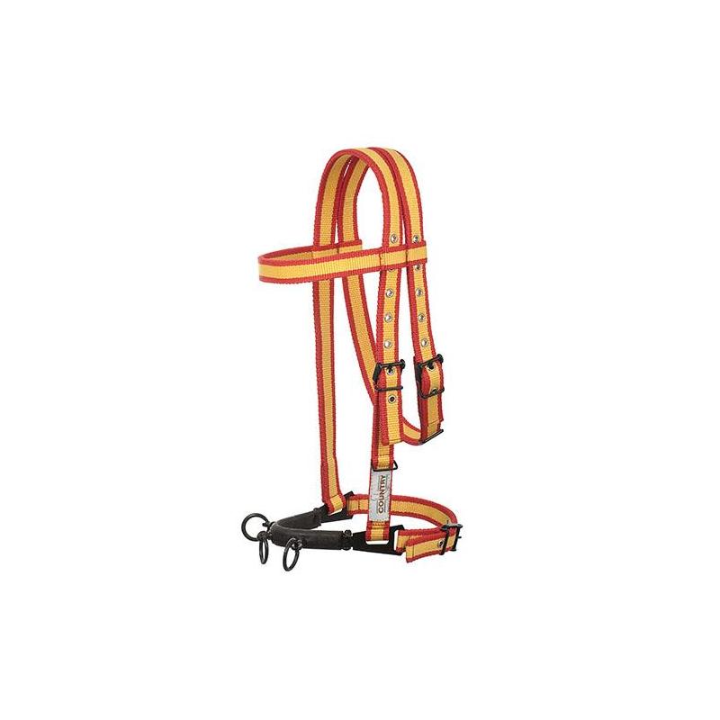  Cabezada Serreta Vaquera Hh Nylon C/ahogadero 3 Pilares Forrada