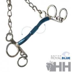  Bocado Sefton Royal Blue Pelham Embocadura Recta Giratoria Con Arco