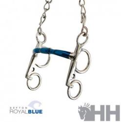 Bocado Sefton Royal Blue Pelham Embocadura Recta Giratoria Con Arco