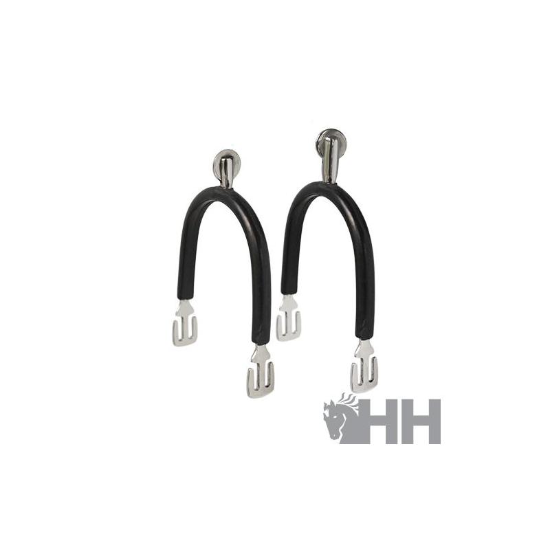  Espuela Inglesa Sefton Unisex Punta Recta Inoxidable/goma Con Ruleta Plana (par)