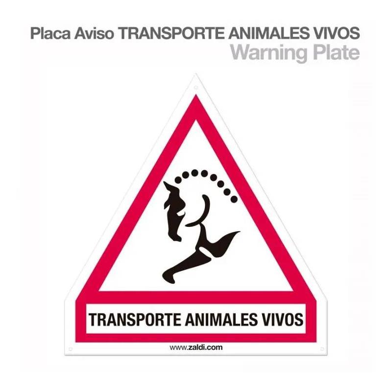 Placa Aviso Transporte Animales Vivos